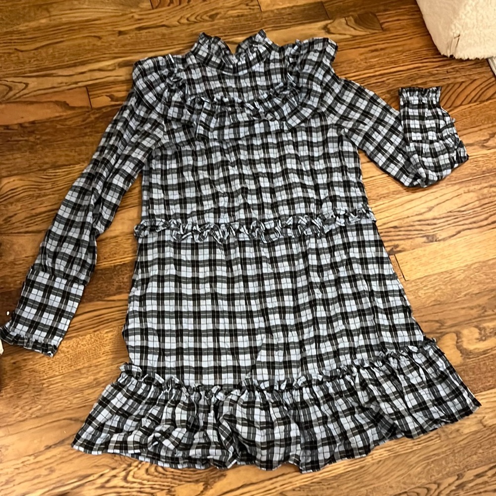 GANNI gingham mini dress